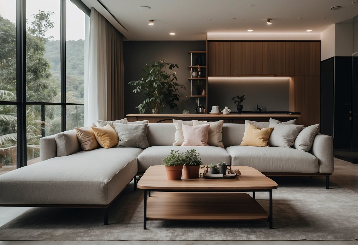 A cozy living room with House Doctor furniture in Singapore, featuring a modern sofa, stylish coffee table, and elegant decor