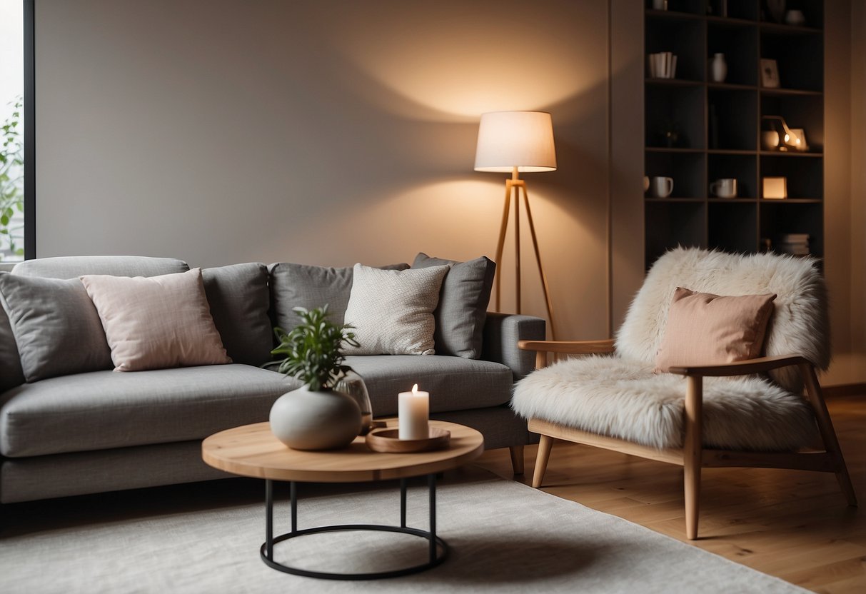 A cozy living room with elegant, high-quality furniture from Origin Home. Warm lighting and a minimalist design create a welcoming atmosphere