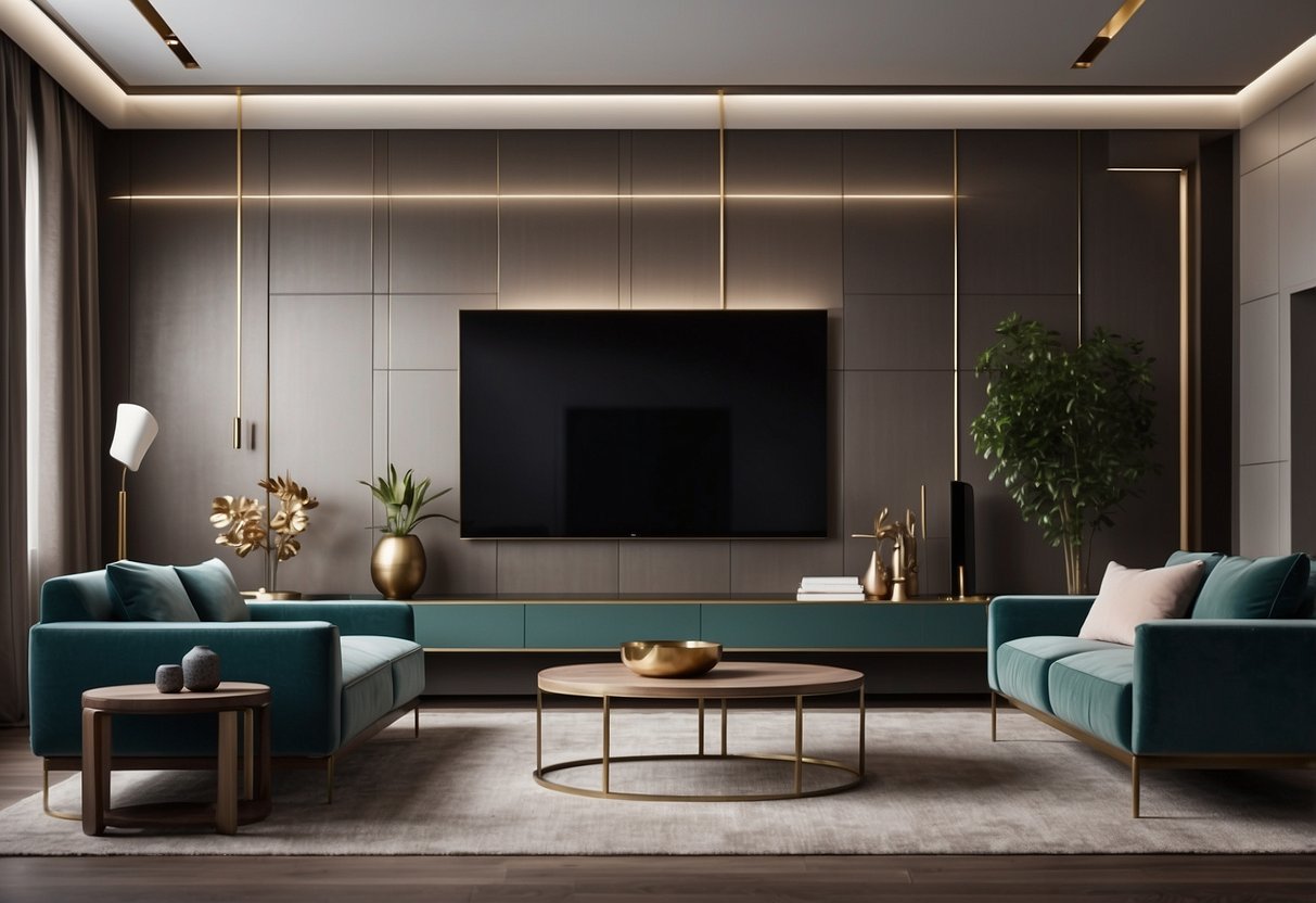 A room filled with modern and stylish furniture pieces. Clean lines, sleek designs, and a variety of materials and colors