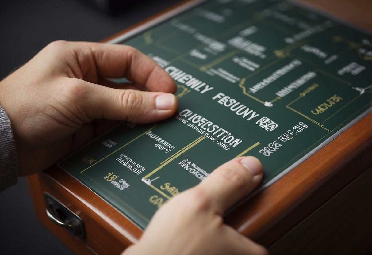 A hand clicking on a piece of furniture with a "Frequently Asked Questions" label