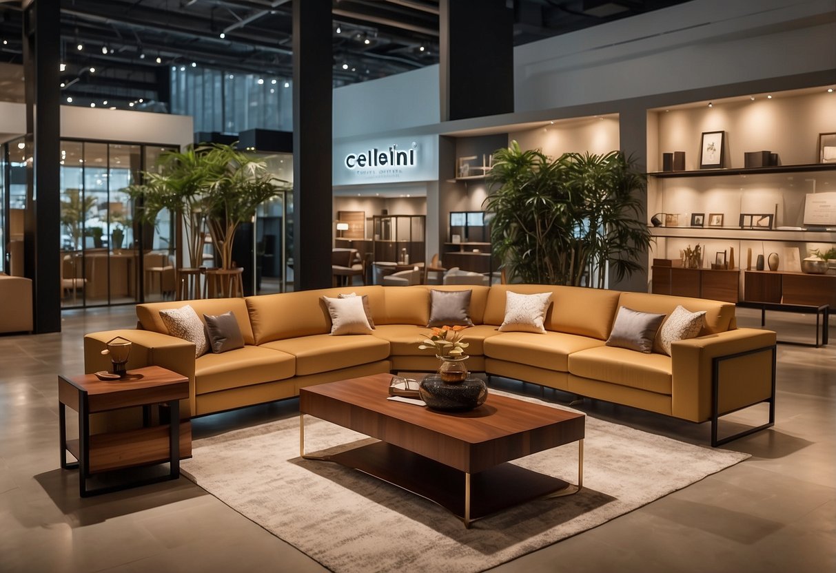 The Cellini Furniture Gallery in Tampines is filled with modern and elegant furniture pieces displayed in a spacious and well-lit showroom