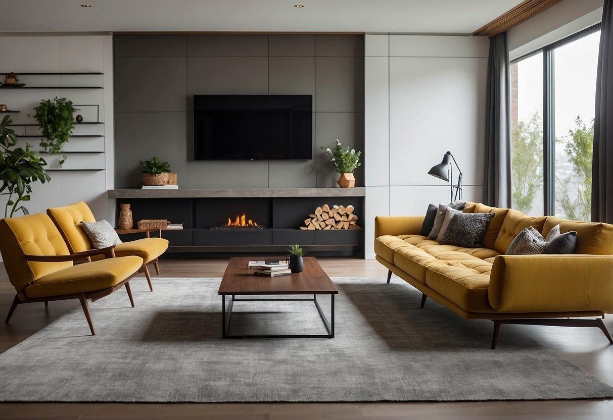 A spacious, modern living room filled with sleek and stylish furniture from Star Living. Clean lines, bold colors, and a cozy atmosphere invite relaxation and comfort