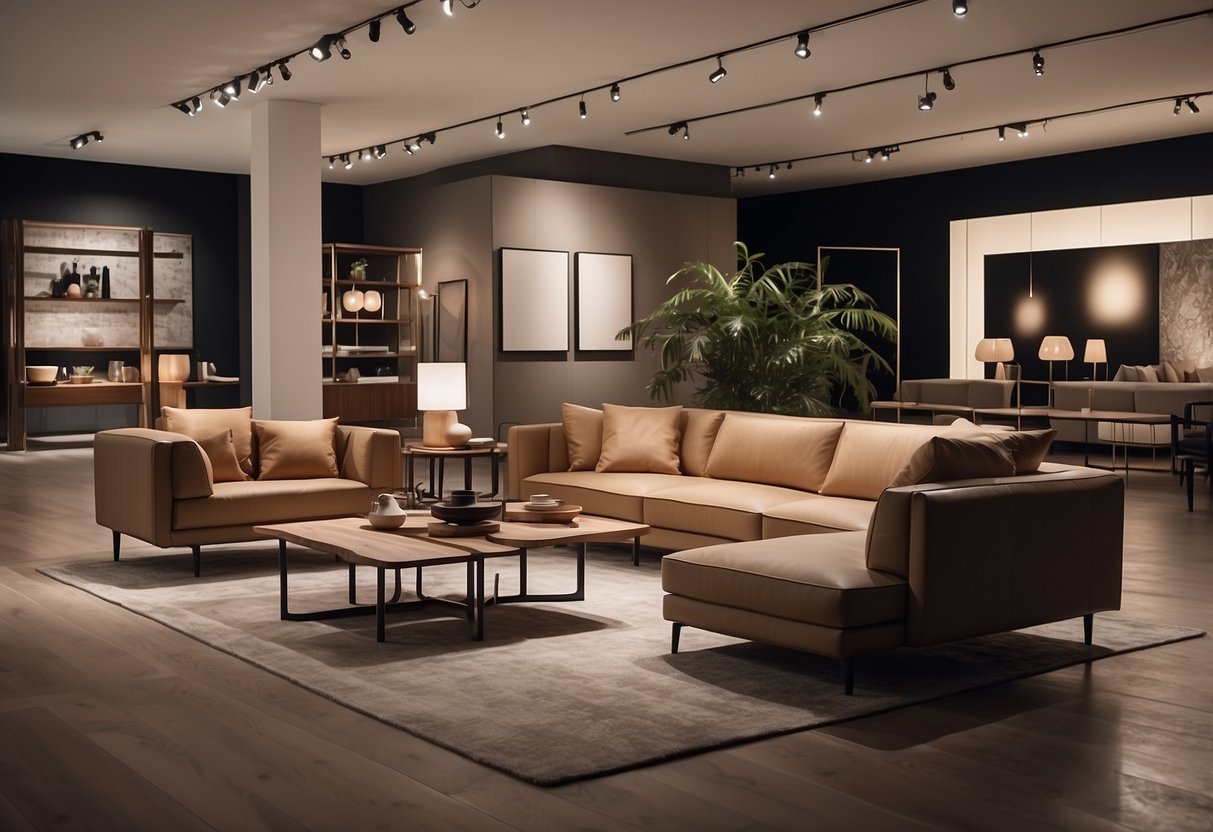 A showroom displaying modern Cassina furniture with attention to detail in craftsmanship and high-quality materials
