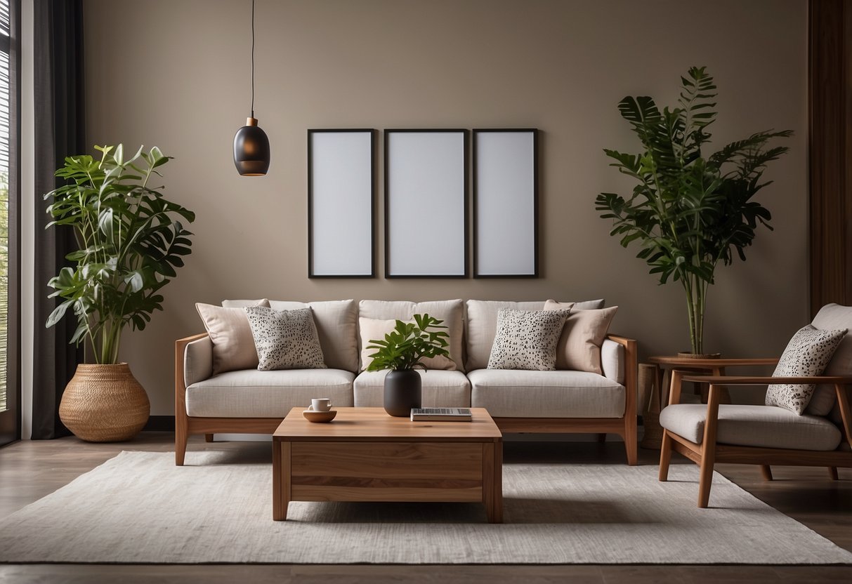A cozy living room with Scanteak furniture arranged in a minimalist and functional design, showcasing the brand's commitment to quality and timeless style
