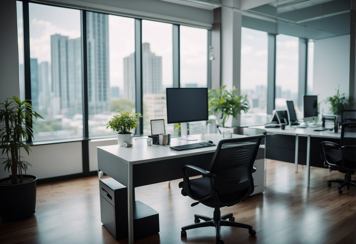 A well-organized office with a clear budget chart and efficient recruitment process