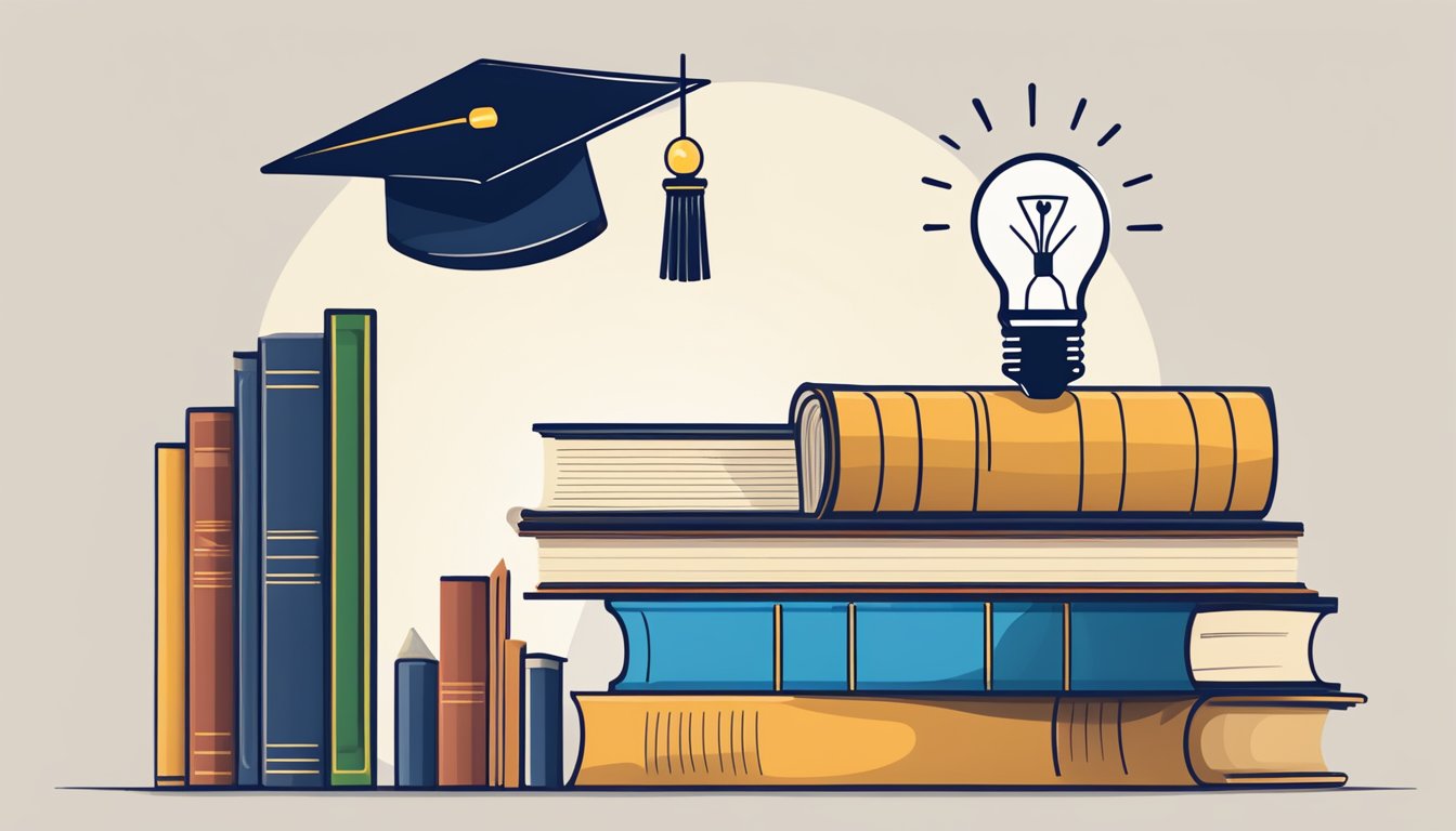 A stack of books, a graduation cap, and a light bulb symbolizing knowledge and growth.</p><p>A chart showing the impact of endowment funds on education and research