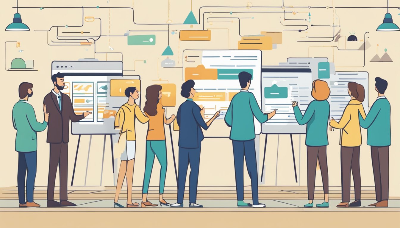 A group of people choosing between two paths, one labeled "preferred providers" and the other "non-preferred providers." They are comparing the benefits and drawbacks of each option