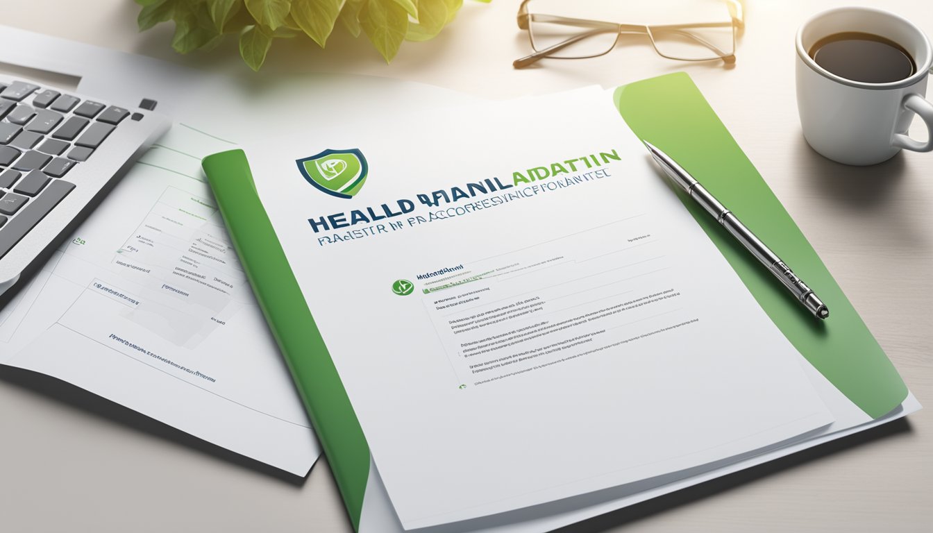 A health plan accreditation logo strategically placed on a clean, professional document