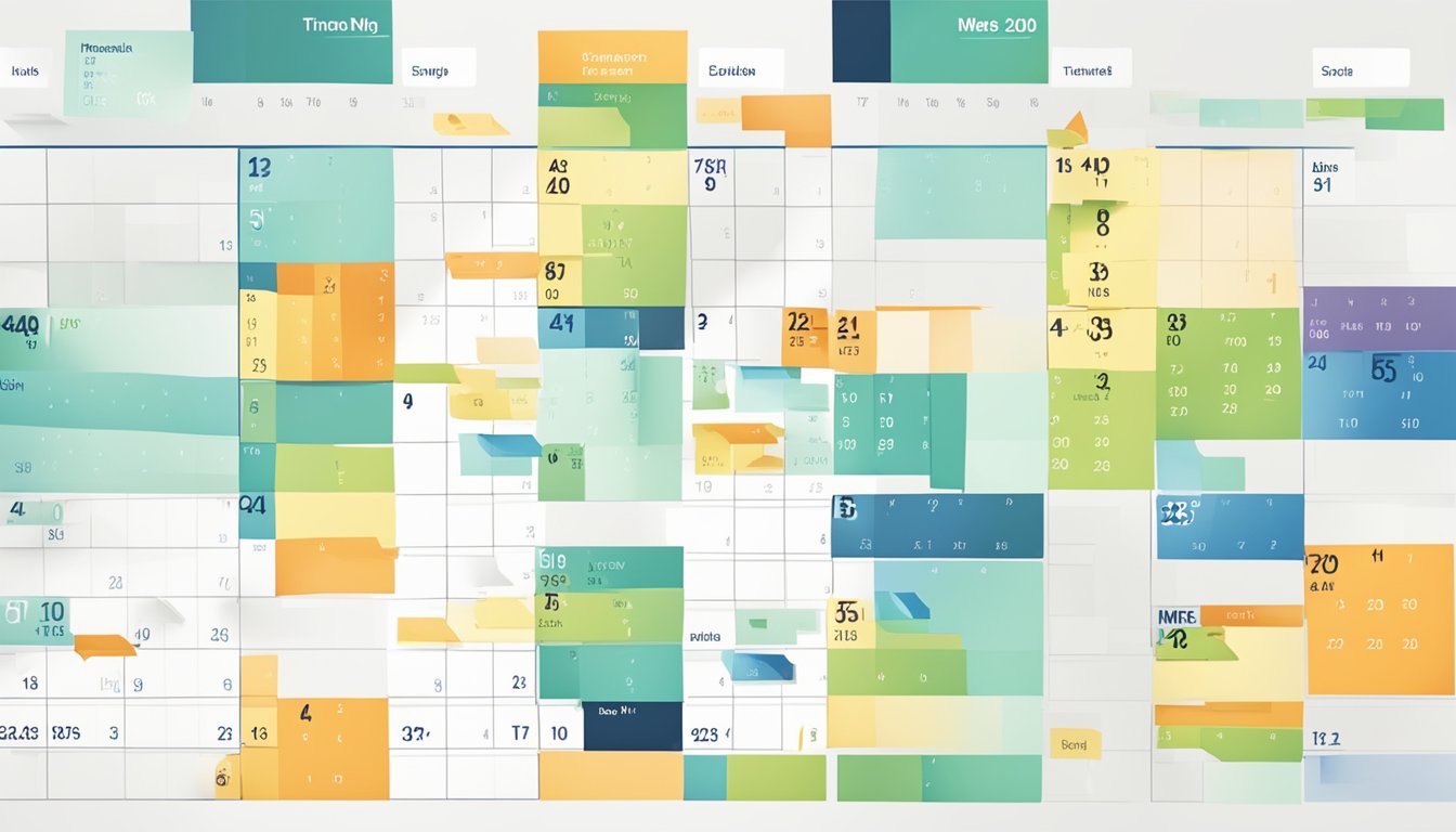 A calendar with labeled time slots and clear instructions