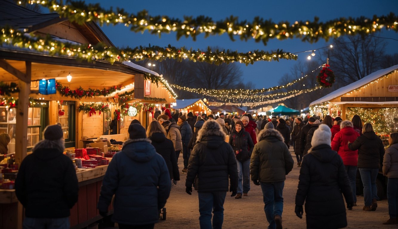 The West Acres Christmas Market in North Dakota, 2024, is bustling with festive energy as visitors browse through colorful stalls filled with holiday decorations, handmade crafts, and delicious treats. Twinkling lights and joyful laughter fill the air, creating a warm