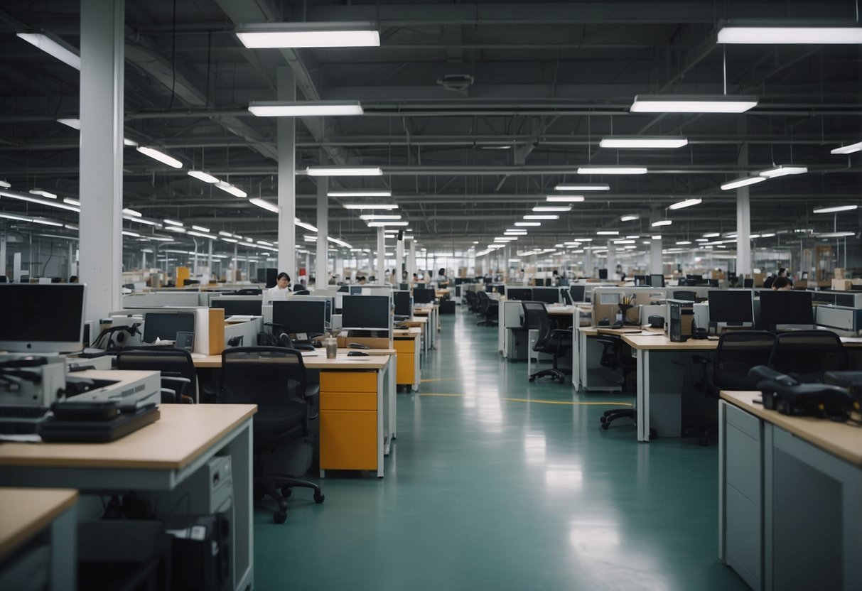 The bustling factory floor hums with the sound of machinery as workers assemble sleek and modern office seating furniture in Singapore