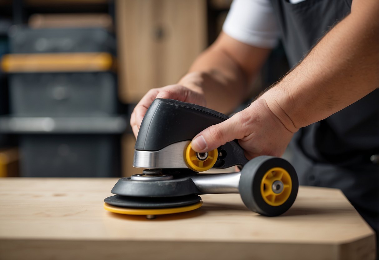 A person attaches rubber casters to furniture legs