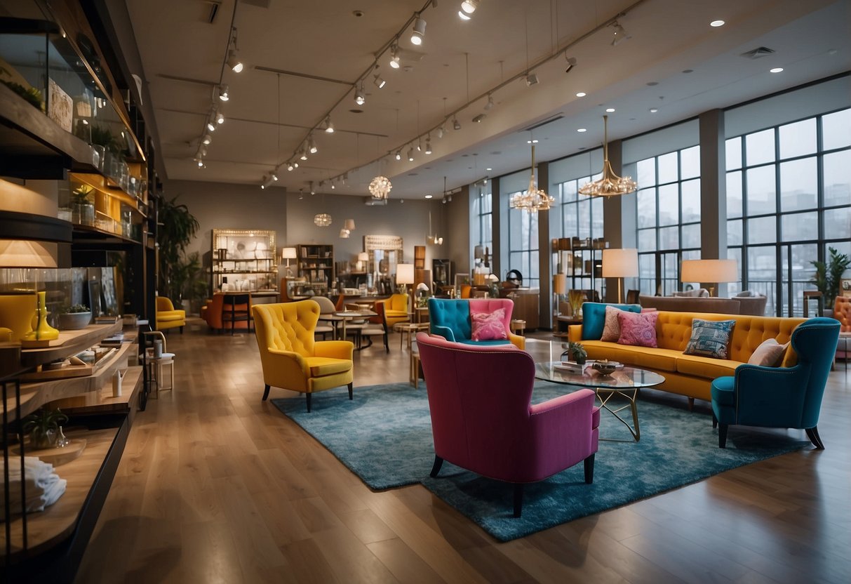 The interior of the Frequently Asked Questions dreams furniture shop is filled with colorful and modern pieces displayed in an organized and inviting manner