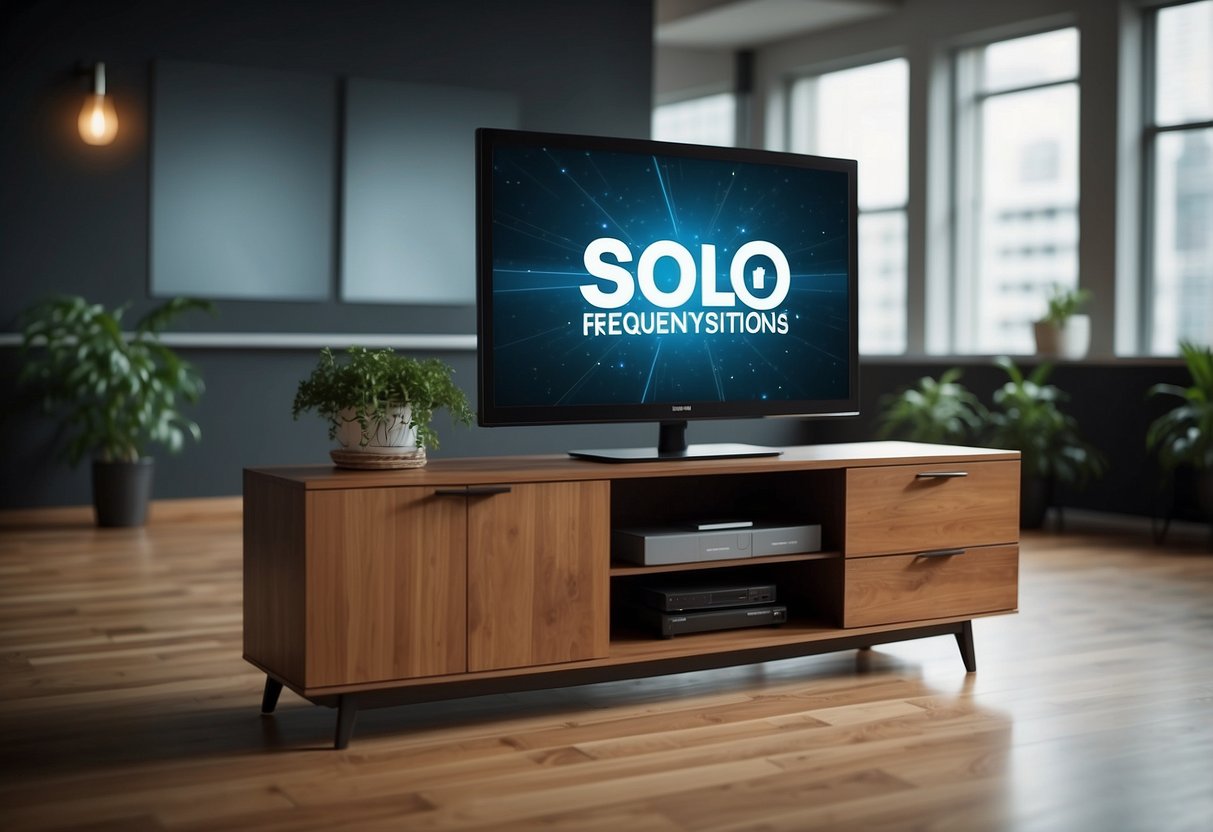 A solo system furniture piece with a "Frequently Asked Questions" sign displayed prominently