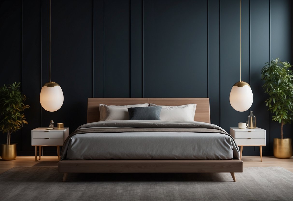 A sleek, modern bed with built-in technology and adjustable features. The bed is equipped with integrated lighting, charging ports, and a touch-screen control panel