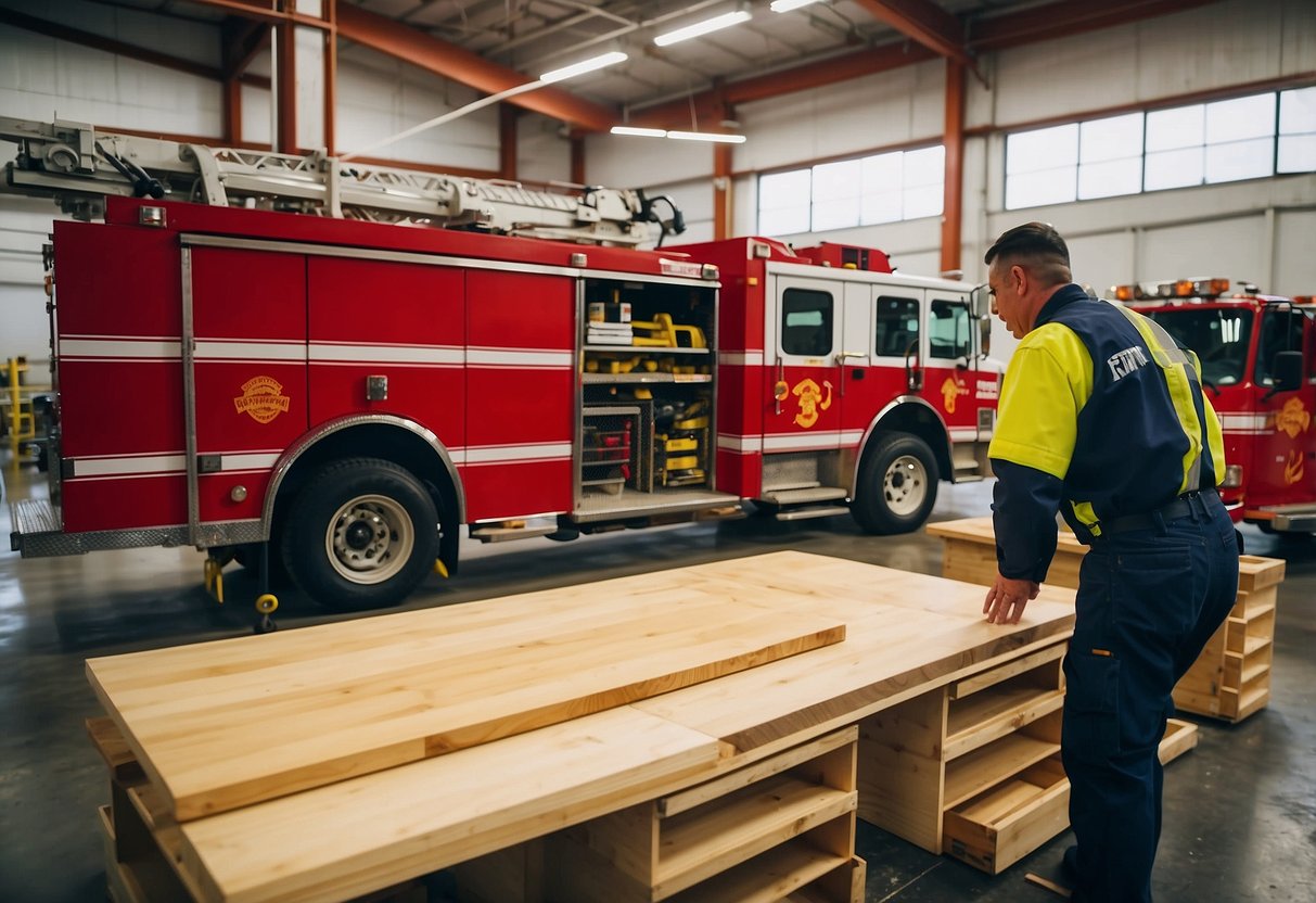 Fire station furniture being purchased and assembled, then maintained by workers