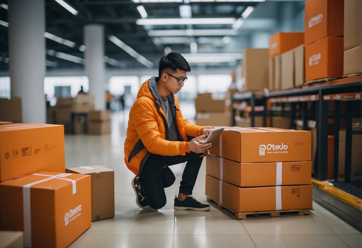 A person finalizes a purchase online and arranges delivery of Taobao furniture to Singapore