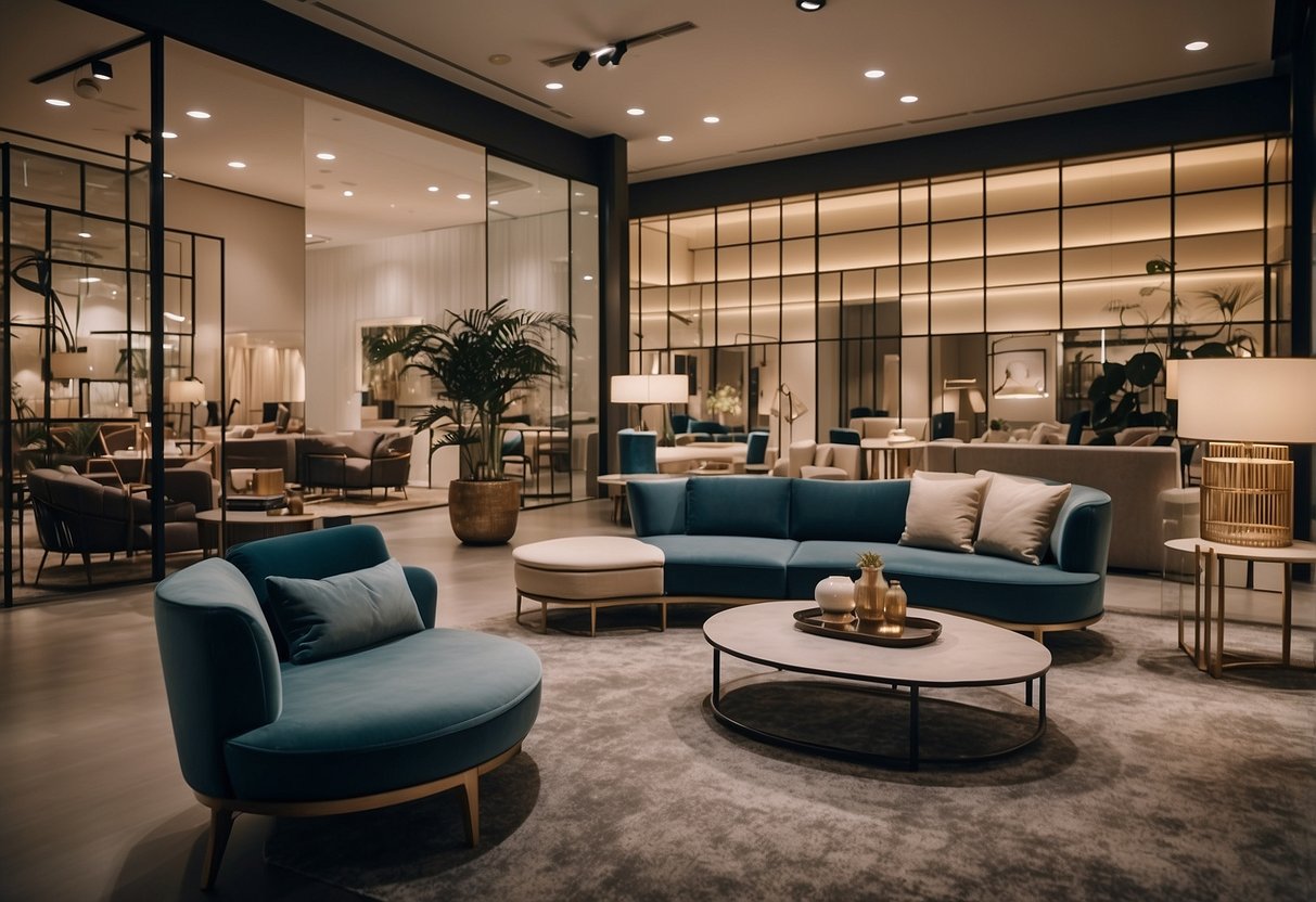 A showroom filled with modern furniture pieces in Milan, Johor