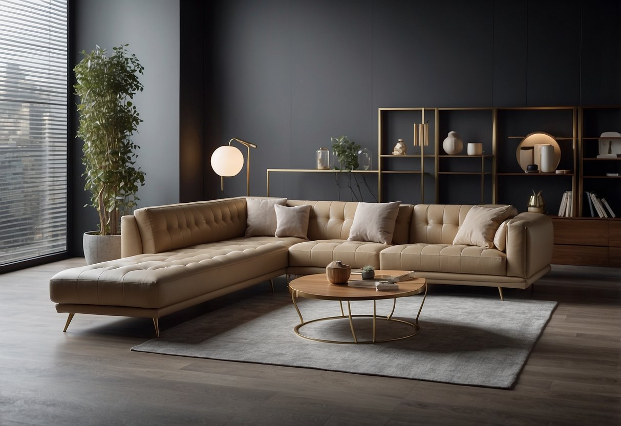 A modern living room with sleek Cellini furniture, featuring a comfortable sofa, stylish coffee table, and elegant side chairs