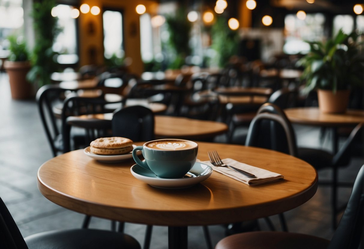 The cafe is adorned with budget-friendly furniture, creating a cozy and inviting atmosphere for customers to relax and enjoy their coffee