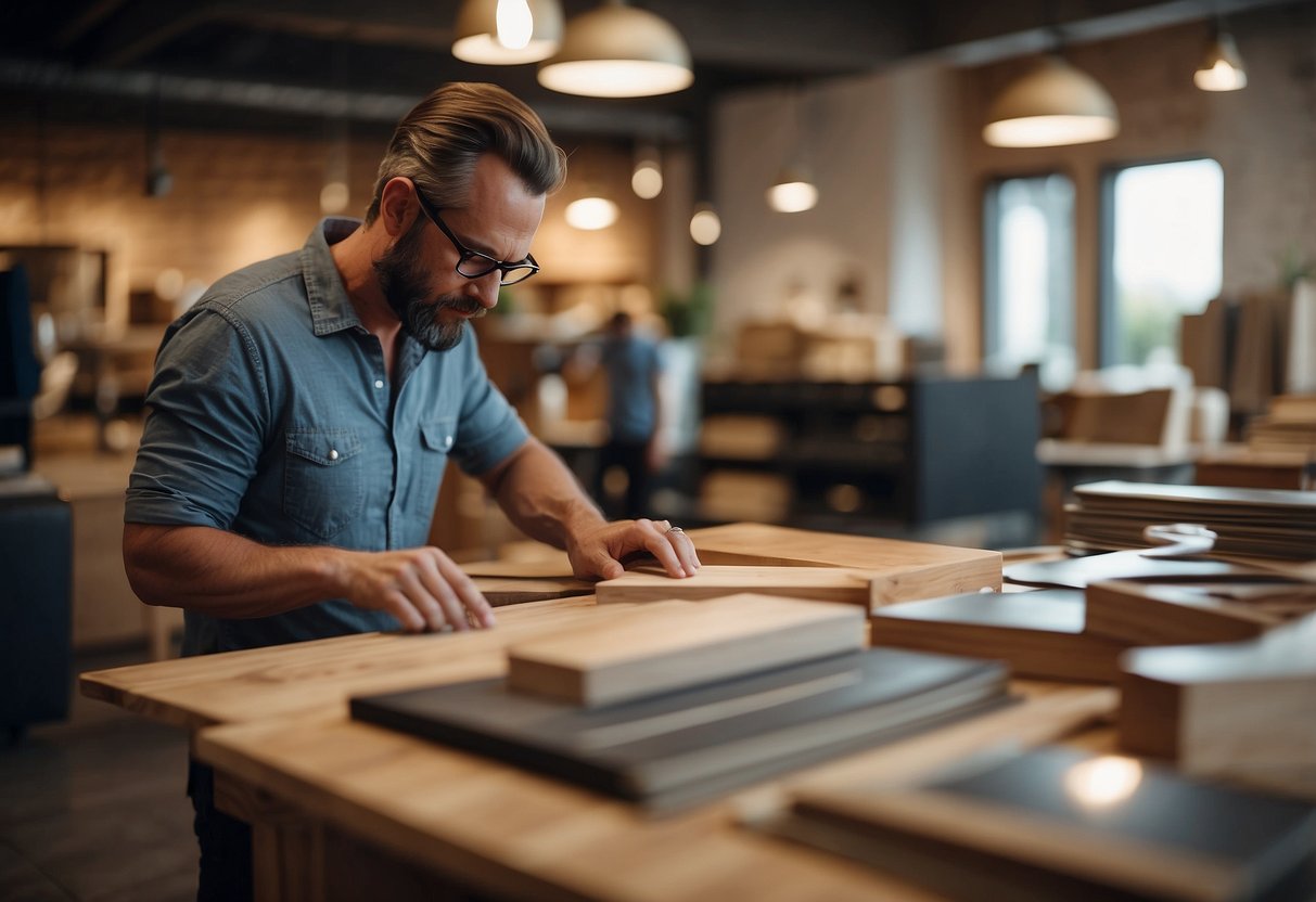 A customer selects and orders custom furniture, then receives aftercare instructions
