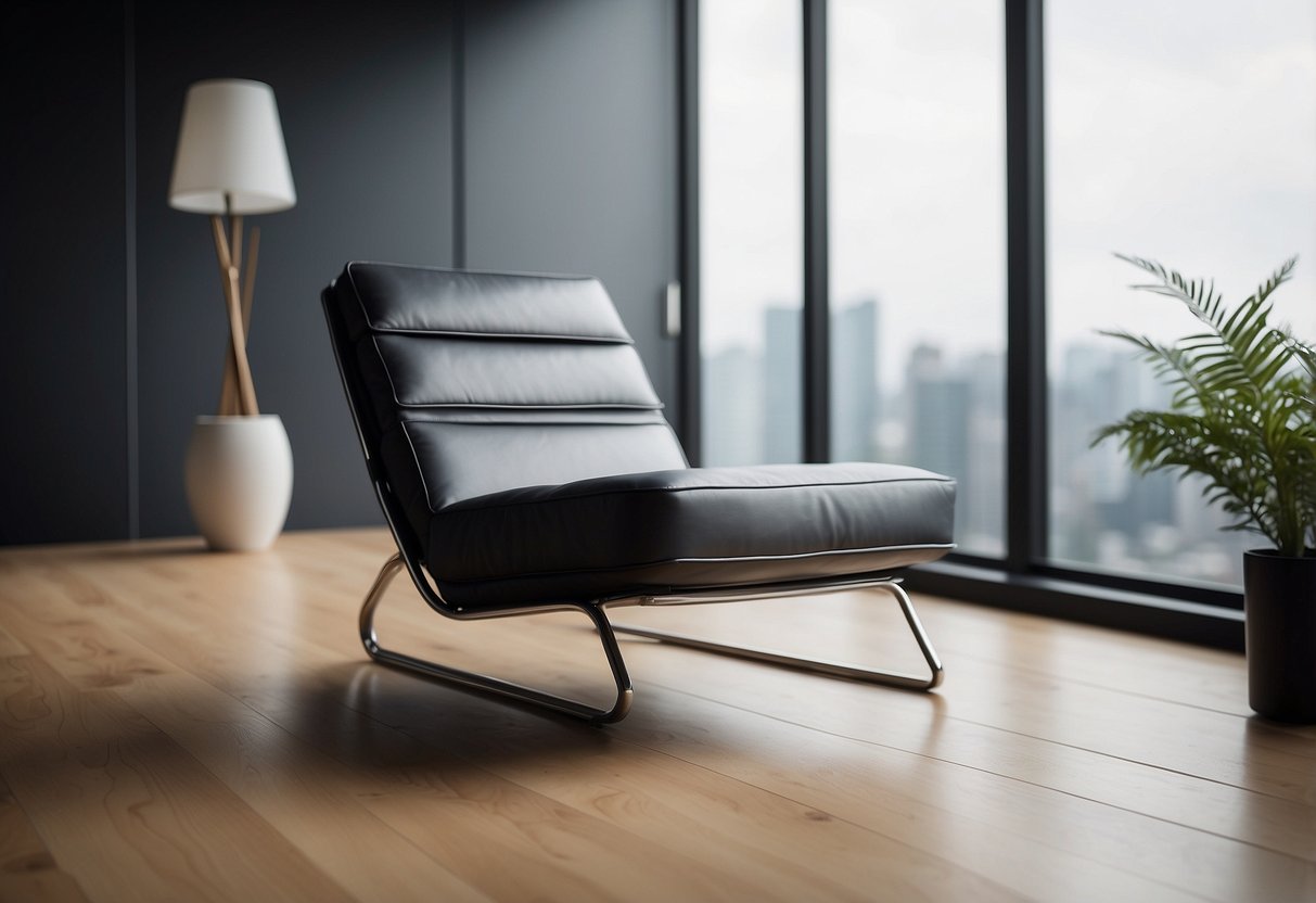 A smooth, wipeable surface on a modern chair, with detachable cushions and sleek, metal legs