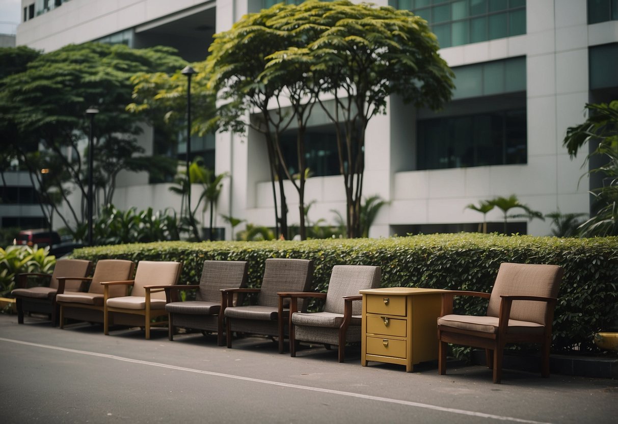 The Singapore town council disposes of old furniture in a designated area