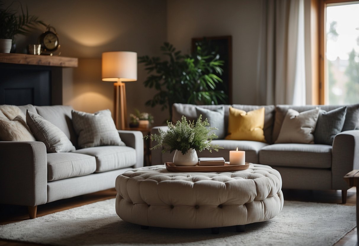 A cozy living room with a variety of heated furniture options, including a heated sofa, chair, and ottoman, creating a warm and inviting atmosphere