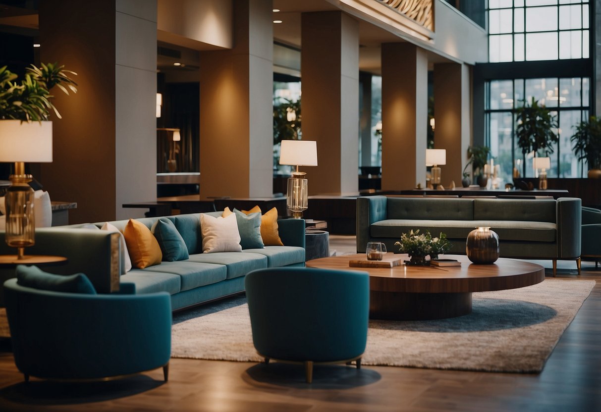 An interior designer selects and orders furniture, fixtures, and equipment for a new hotel lobby