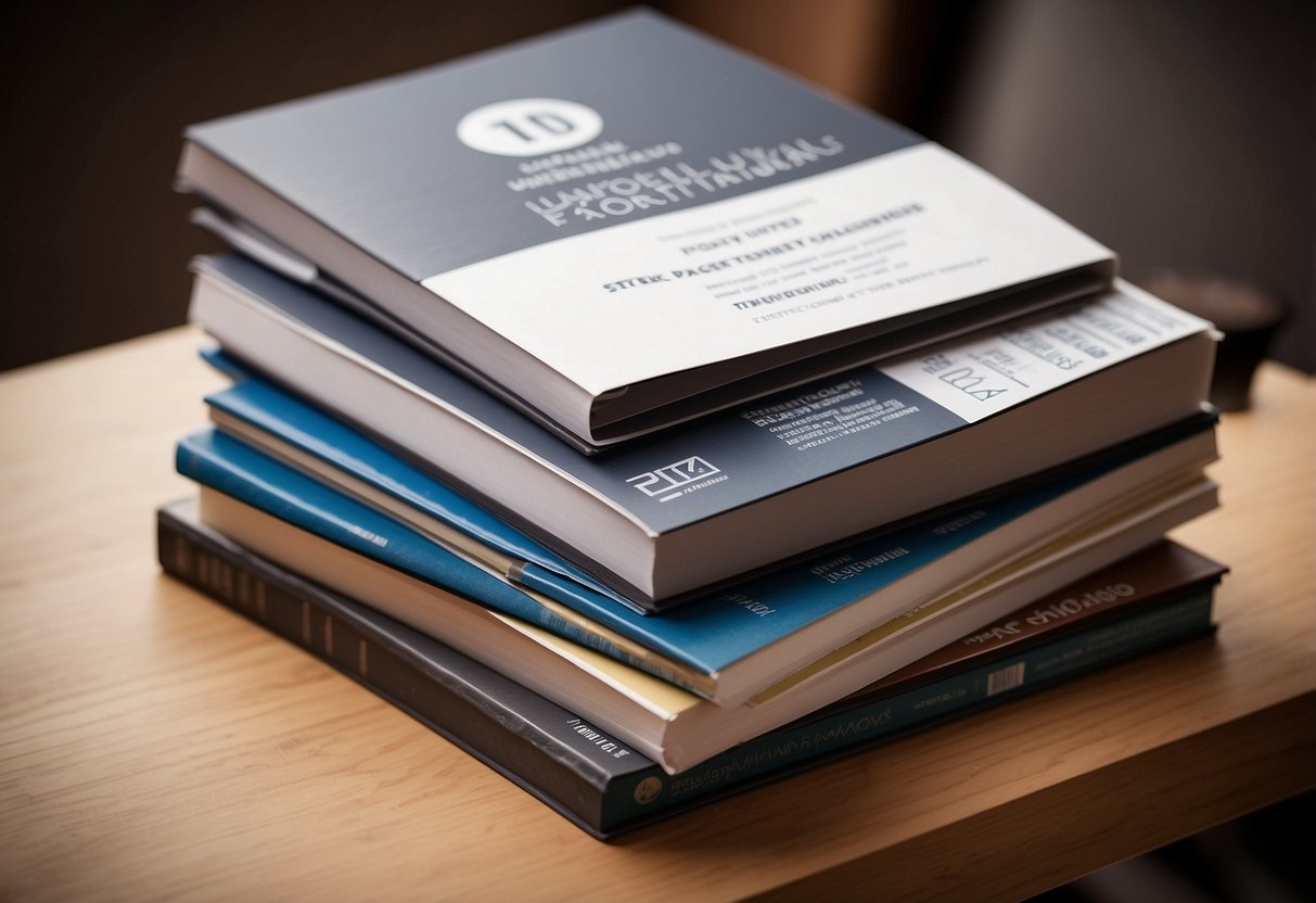 A stack of English-language furniture assembly manuals with "Frequently Asked Questions" prominently displayed on the cover