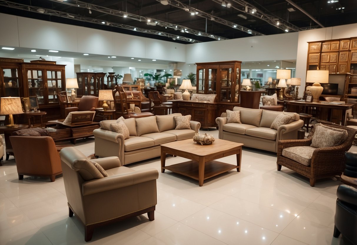 The bustling Sungei Kadut furniture sale showcases a wide array of furniture pieces in a spacious and well-lit showroom