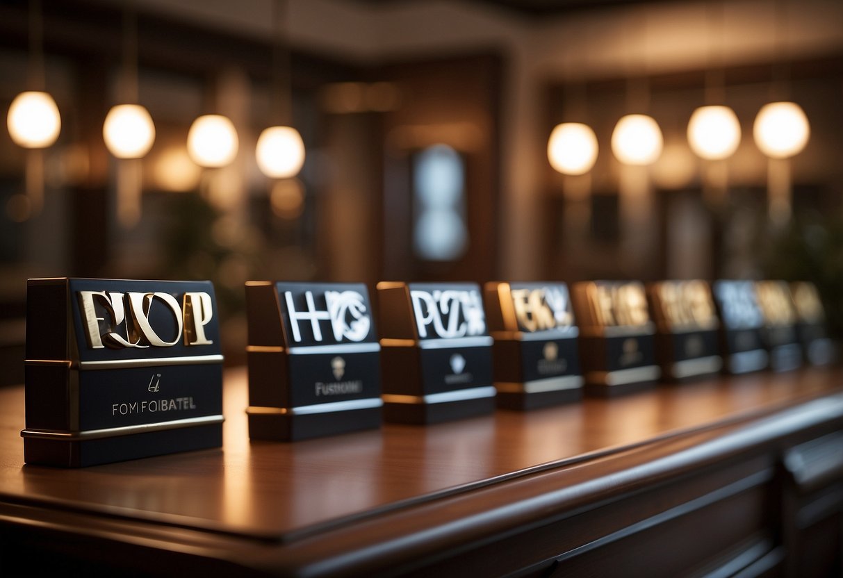 A row of elegant furniture logos displayed with a "Frequently Asked Questions" banner above