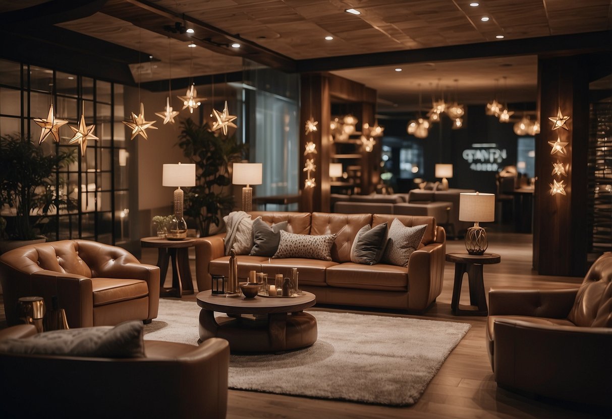 Customers leaving positive star furniture reviews on a website, with 5-star ratings and glowing comments