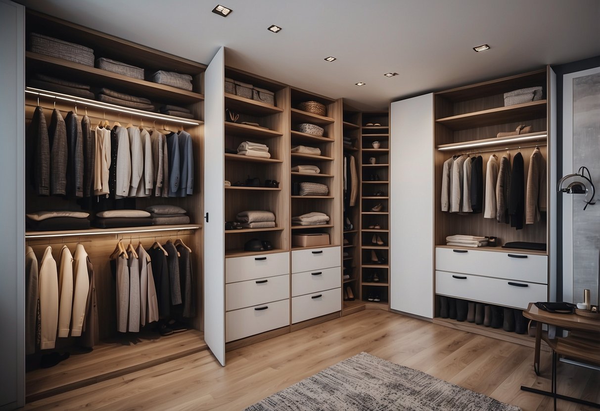 A small room with 30 different closet designs, showcasing creative storage solutions for limited space