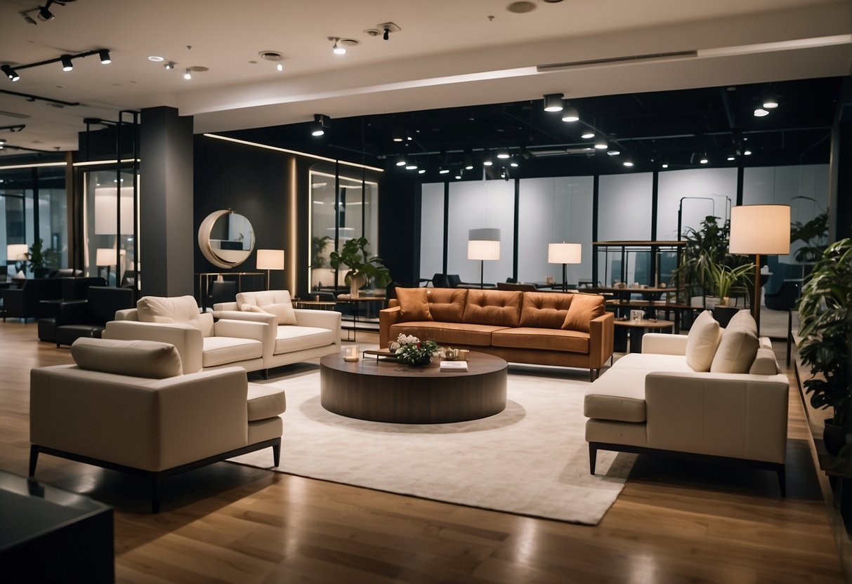 A spacious showroom displays modern furniture in Big Buy Furniture Singapore