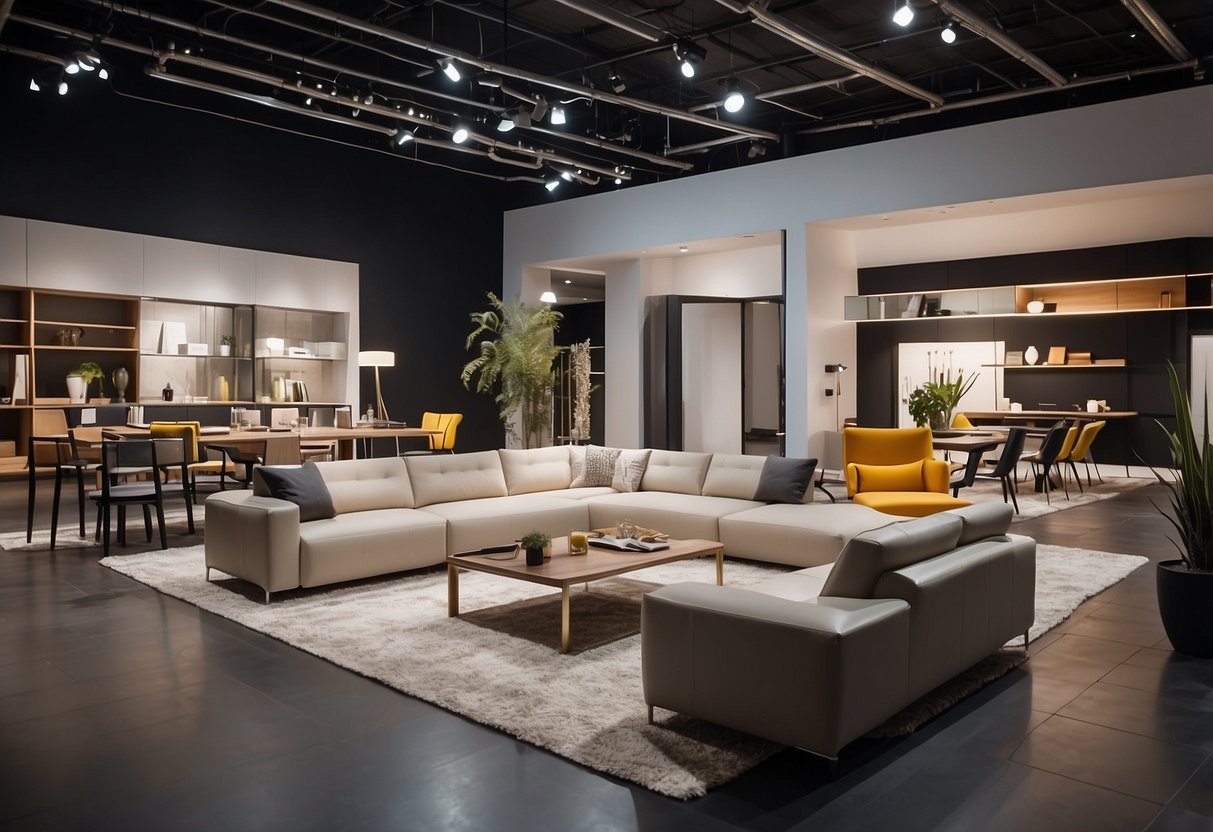 A spacious showroom with modern furniture displays in various styles and colors, inviting customers to explore the Bono Furniture Range