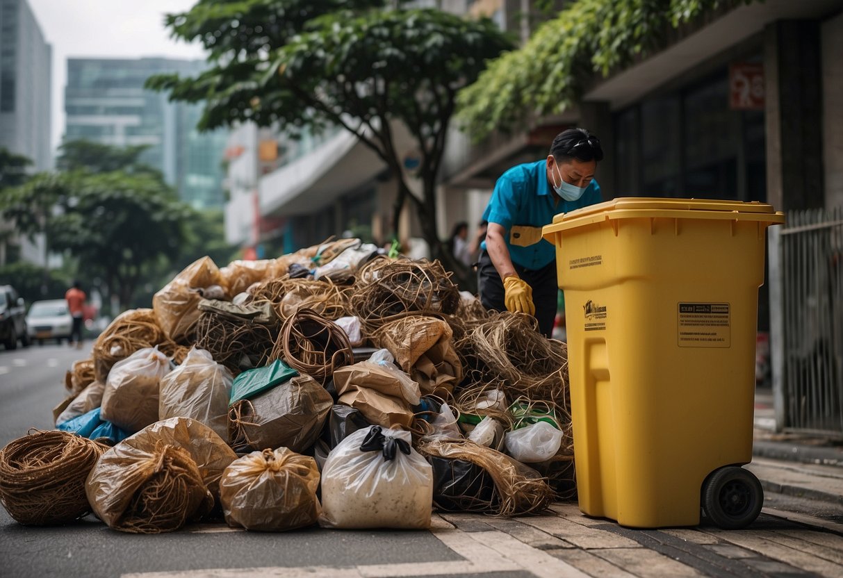 Tanjong Pagar Town Council disposing of furniture in a designated area