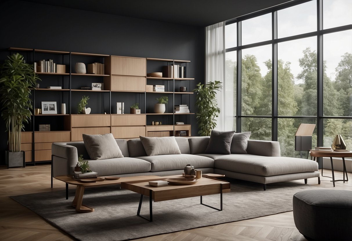 A modern living room with Cubo Furniture's versatile range, featuring sleek lines, modular design, and a variety of configurations