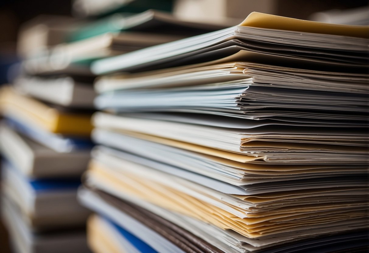 A stack of PVC sheets labeled "Frequently Asked Questions" with furniture price tags