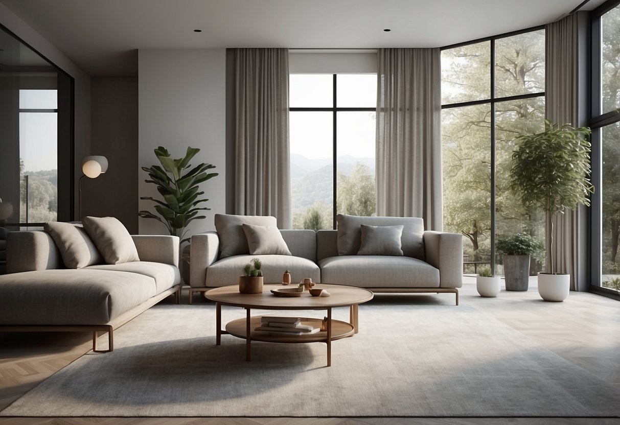 A minimalist living room with sleek modern furniture and clean lines