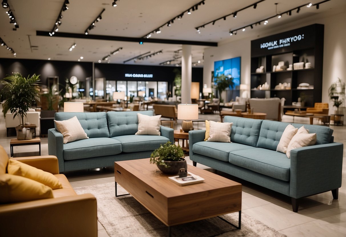 A spacious furniture shop in City Square Mall, with modern displays and comfortable seating areas. Bright lighting and a clean, organized layout invite shoppers to explore the wide selection of home furnishings