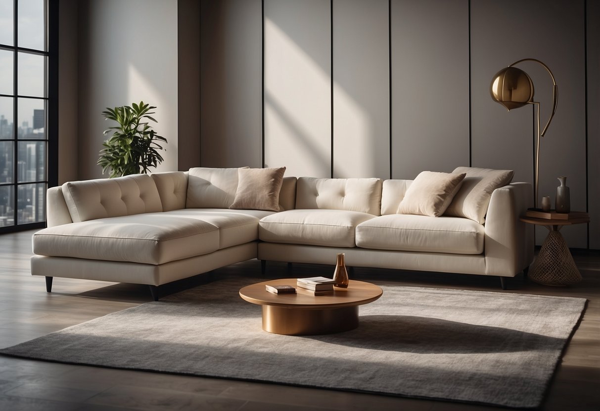 An empty room with modern furniture arranged in a stylish and inviting manner, ready for an event or exhibition