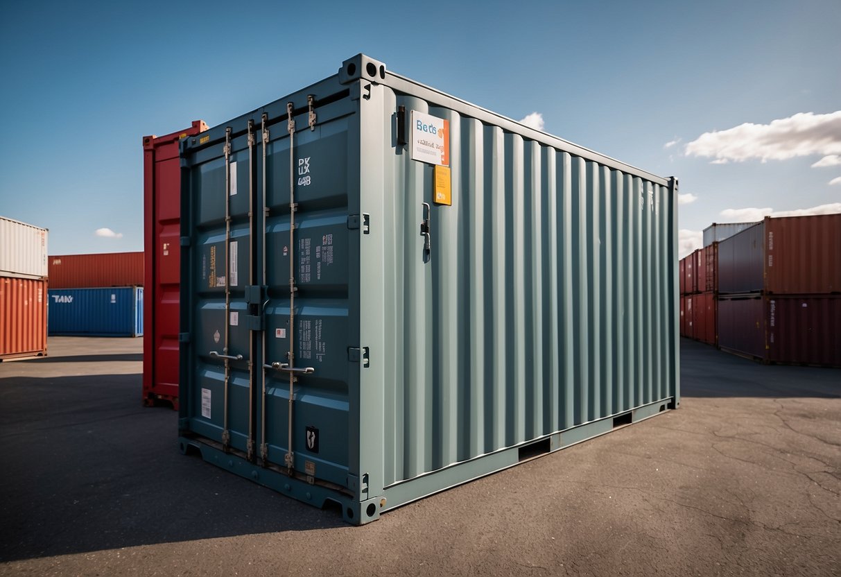 A 40-foot container with furniture stacked neatly to demonstrate the capacity and dimensions