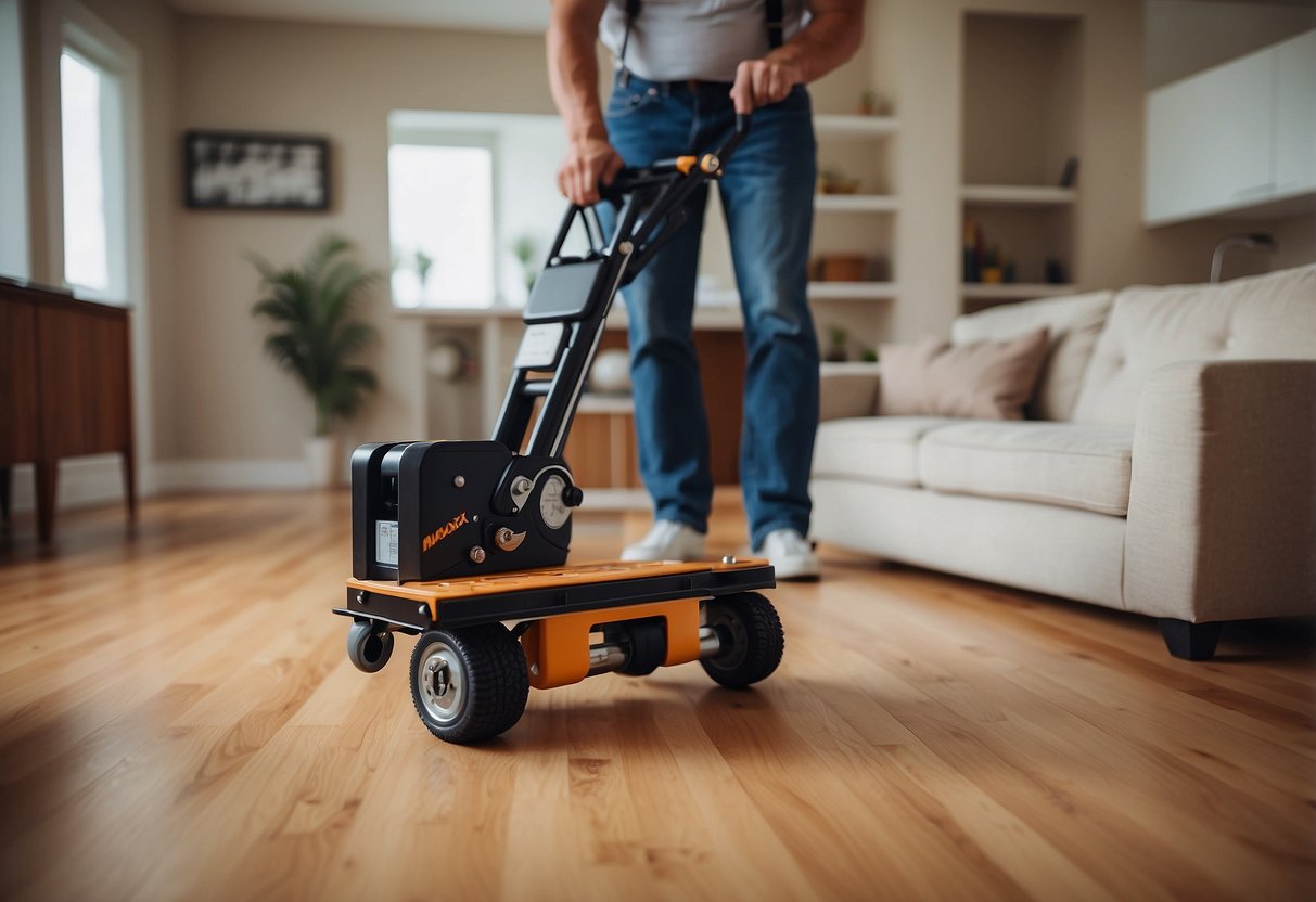 The Mega Maxx furniture lifter effortlessly raises heavy furniture, showcasing its practical application and benefits