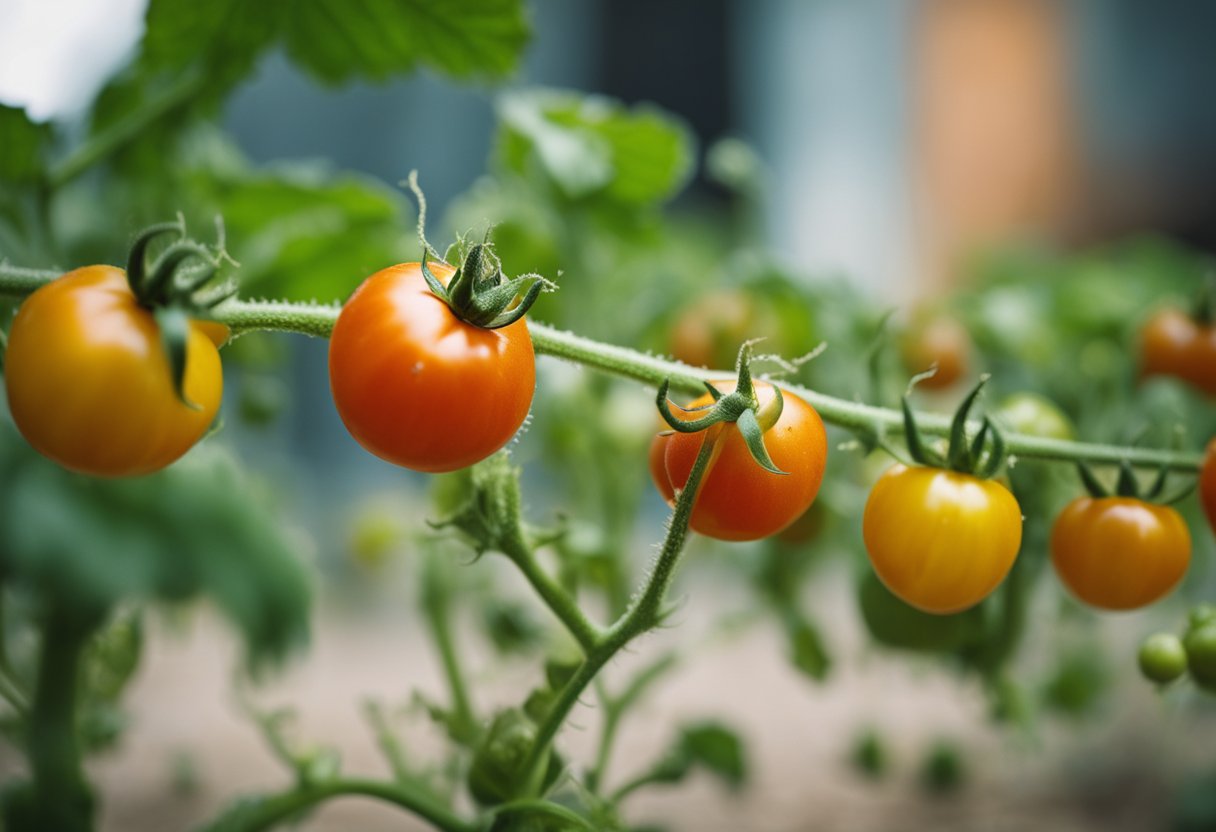 Tomato fruit infested with worms