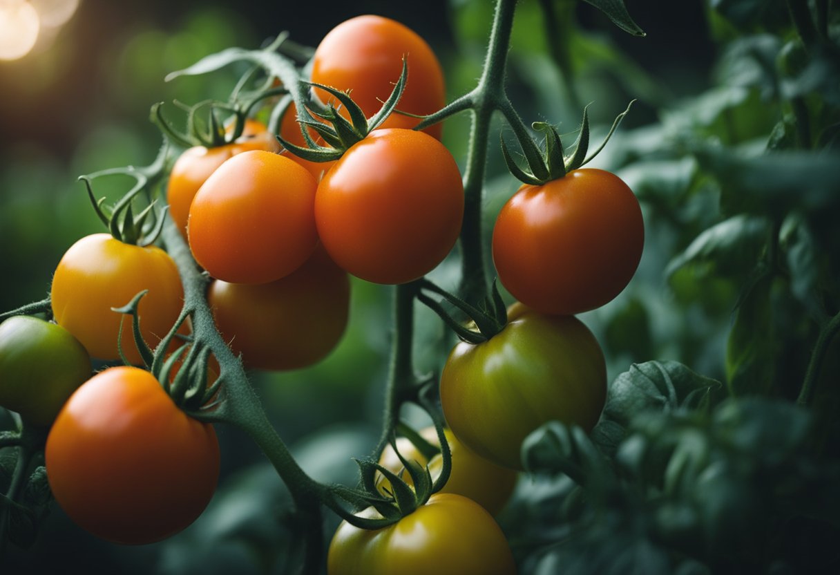 Ripe tomatoes placed on black prevention strategies bottoms