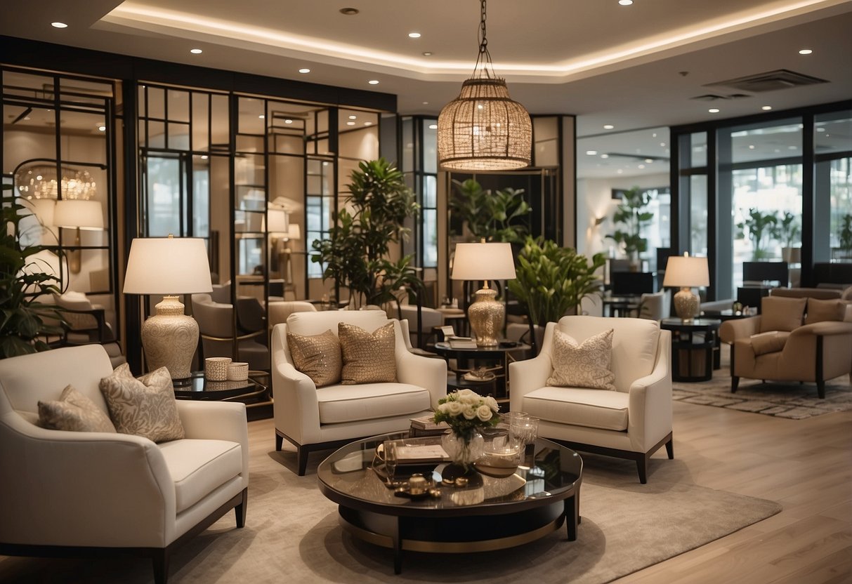A cozy showroom with elegant furniture displays and attentive staff providing personalized customer service at Soon Seng Heng Furniture Co