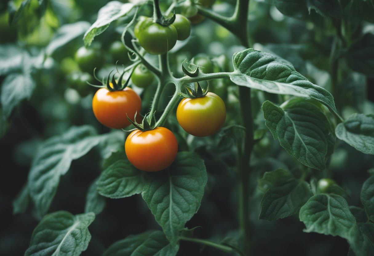 Tomato plants endure freezing temps, leaves curling, stems stiffening, and fruits turning black