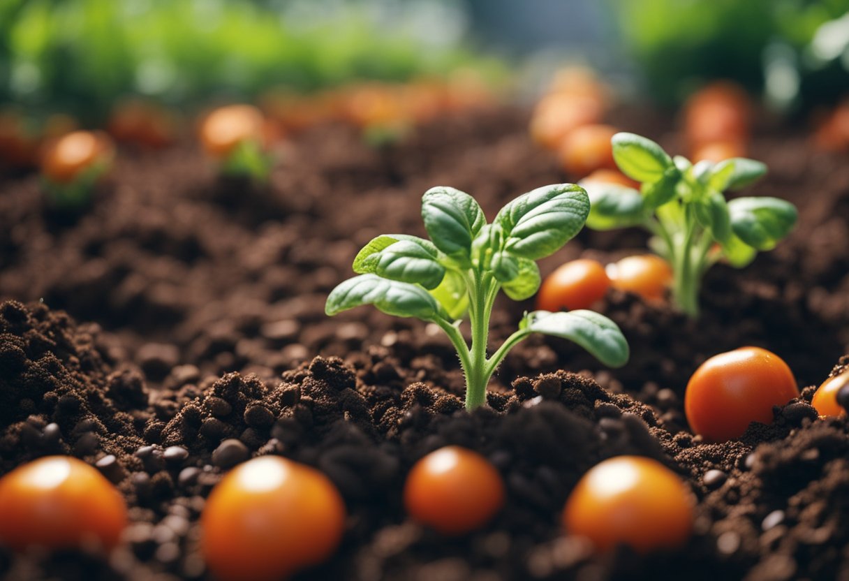 Tomato plants thrive with coffee grounds in the soil