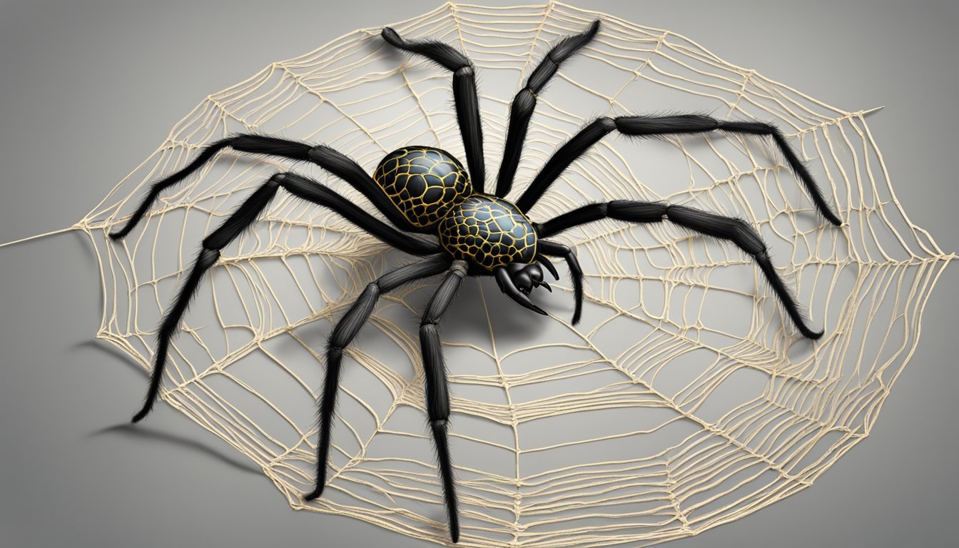 A spider weaves intricate silk, inspired by nature's strength and flexibility for innovative materials